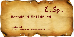 Bernád Szilárd névjegykártya