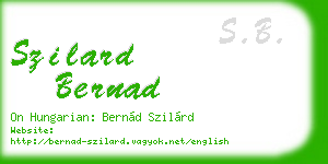szilard bernad business card